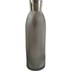 Leaf Smoke Diamond Tall Glass Vase