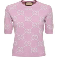 Gucci Pink Clothing Gucci Gg Wool Top - Faded Rose