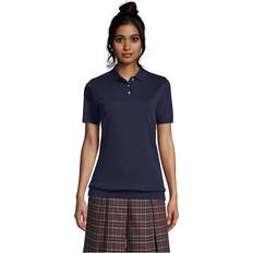 Lands' End XL Polo Shirts Lands' End Lands' End School Uniform Women's Short Sleeve Banded Bottom Polo Shirt Classic Navy