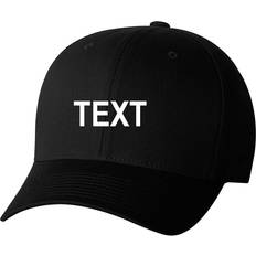 Accessories Flexfit Flexfit Custom Name Embroidered 5001 V-Flex Twill Fitted Baseball Cap L/XL, Black