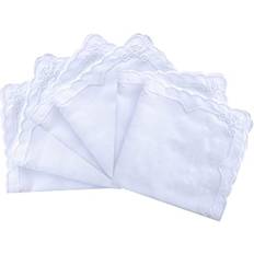 White - Women Handkerchiefs MileyMarla Ladies Embroidery Cotton White Handkerchiefs Lace Wedding Hankies