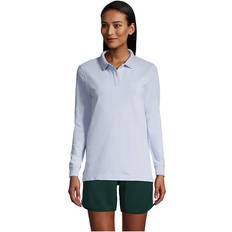 Clothing Lands' End School Uniform Women's Long Sleeve Mesh Polo Shirt Blue