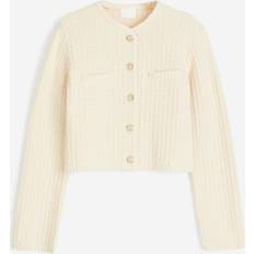 H&M Cardigans H&M & Short Textured-knit Cardigan Beige