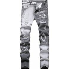 Shein Men Ripped Frayed Bleach Wash Jeans