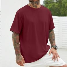 Shein Herren Bekleidung Shein Men Plus Solid Round Neck Tee