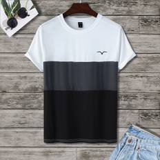 Shein Herren T-Shirts Shein Men Bird Print Colourblock Tee