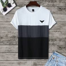 Shein Tops Shein Men Eagle Print Colourblock Tee