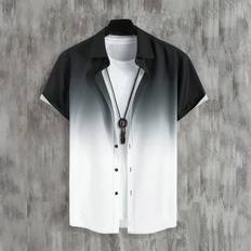 Clothing Shein Men Ombre Button Up Shirt Without Tee