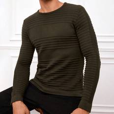 Shein Herren Bekleidung Shein Men Solid Ribbed Knit Sweater