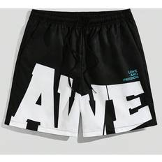 Shein Letter Graphic Drawstring Waist Shorts - School