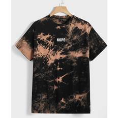 Clothing Shein Loose Fit Men's T-Shirt With Tie Dye & Letter Print