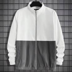 Shein Multifärgade Jackor Shein Loose Fit Men's Two Tone Zipper Jacket