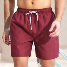 Clothing Shein Men Solid Drawstring Waist Swim Trunks