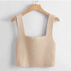 Clothing Shein Solid Ribbed Knit Top