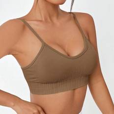 Shein Unterwäsche Shein Solid Ribbed Knit Sports Bra