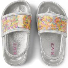 Sandals The Children's Place The Children's Place Toddler Girls Slides Sandal, Silver