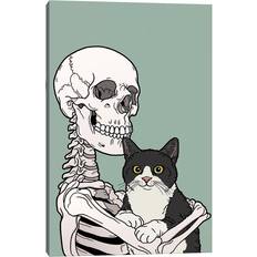 Happy Larry Tuxedo Cat Print Framed Art