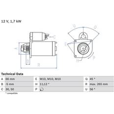 Bosch Starter Motor 12 V 0986013240