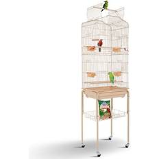 HCY HCY 64-Inch Open Top Standing Bird Cage Parakeet Cage with Rolling