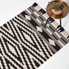 Homescapes & White 240 Dinan Kilim White, Black