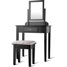 Black - Rectangle Dressing Tables Goplus Costway Black Dressing Table 16x29.5" 2pcs