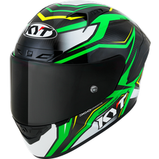 Green Motorcycle Helmets KYT NZ-Race Carbon Stride Full Face Helmet Green Fluo