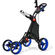 Golf Goplus Folding 4-Wheel Push Cart with Bag Scoreboard