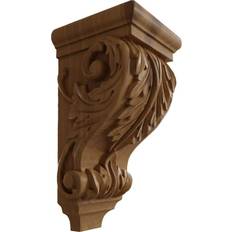 Ekena Millwork 5 5 10 Unfinished Wood Cherry Medium Acanthus Wood Corbel, Red