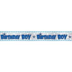 Unique Party Birthday Boy Foil Striped Banner Pale Blue One Size