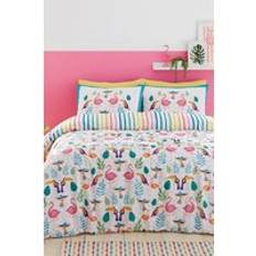 Textiles Fusion Tropical Flamingo Reversible Duvet Cover Pink