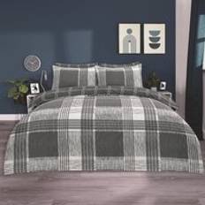 Checkered Bed Linen OHS Check Tartan Duvet Cover Grey