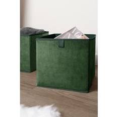 OHS of 2 Matte Velvet Cube Storage Box