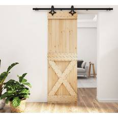 Portes vidaXL Porte Coulissante Et Kit De Quincaillerie 70x210 cm Pin Massif (x210cm)