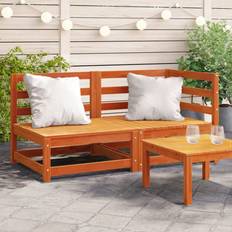 Garden & Outdoor Furniture vidaXL Gartensofa 2-Sitzer Wachsbraun Massivholz