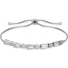 Crystal Bracelets Jon Richard Rhodium Plated Cubic Zirconia Pave And Crystal Toggle Bracelet