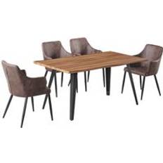 Brown Dining Sets Life Interiors Zarah Rocco Dining Set 5pcs