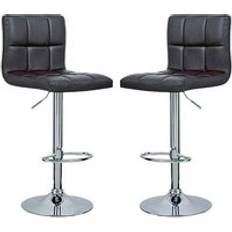 Black Seating Stools Wowcher Set of 2 Oxford Bar Seating Stool 2pcs