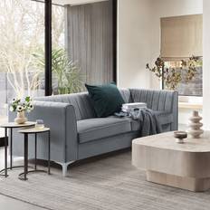 Time4Sleep Milano Grey Velvet 3 Sofa