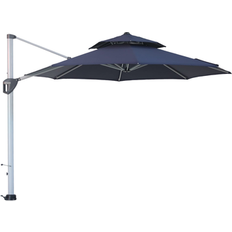 Clihome 11 ft. Navy Blue Patio Cantilever Octagonal Umbrella With Umbrella Cover