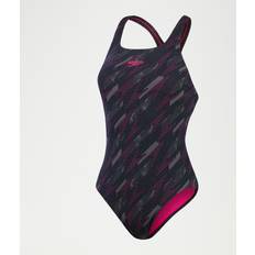 Swimsuits Speedo HyperBoom Medalist-Badeanzug für Damen Schwarz/Pink