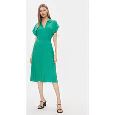 Tommy Hilfiger Green Dresses Tommy Hilfiger Pleated Midi Polo Dress OLYMPIC GREEN