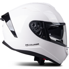 Vita Motorcykelhjälmar Course Raider Evo Integralhjälm Glansig Vit Unisex