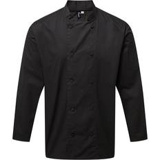 Unisex Work Jackets Premier Chefs Coolchecker Long Sleeve Jacket Black