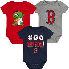 Outerstuff Newborn Infant Navy, Red, Gray Boston Red Sox Born To Win Bodysuit Set, Pack Navy, Red, Gray