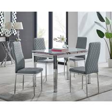 Silver/Chrome Dining Sets Milan Grey Dining Set 70x110cm 5pcs