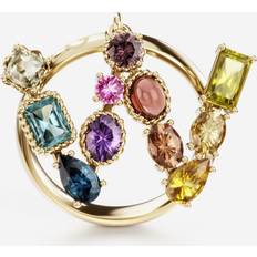 Rood Ringen Dolce & Gabbana Rainbow Alphabet W Ring Yellow Gold/Multicolor