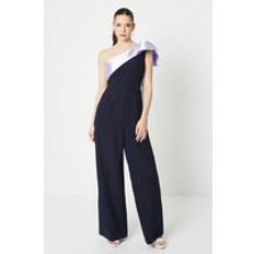 Clothing Coast Bow One Shoulder Jumpsuit Navy