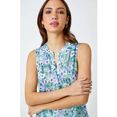 Florals - Purple Clothing Roman Sleeveless Floral Print Top Lilac