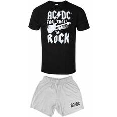 Clothing AC/DC For Those About to Rock Guitar Short Pyjama Set Black