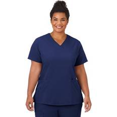 Work Tops Jockey 2206 Womens Plus V Neck Short Sleeve Scrub Top, 3x-large, Blue Blue